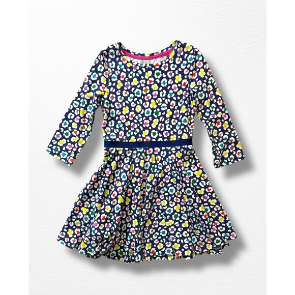 Mini Boden Colorful Leopard Print Skater Dress, Size 7/8 - Picture 1 of 7